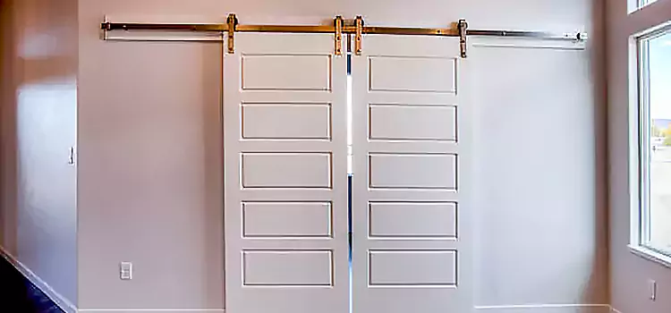 Glass Barn Door with Installation Hardware Kit Sandy